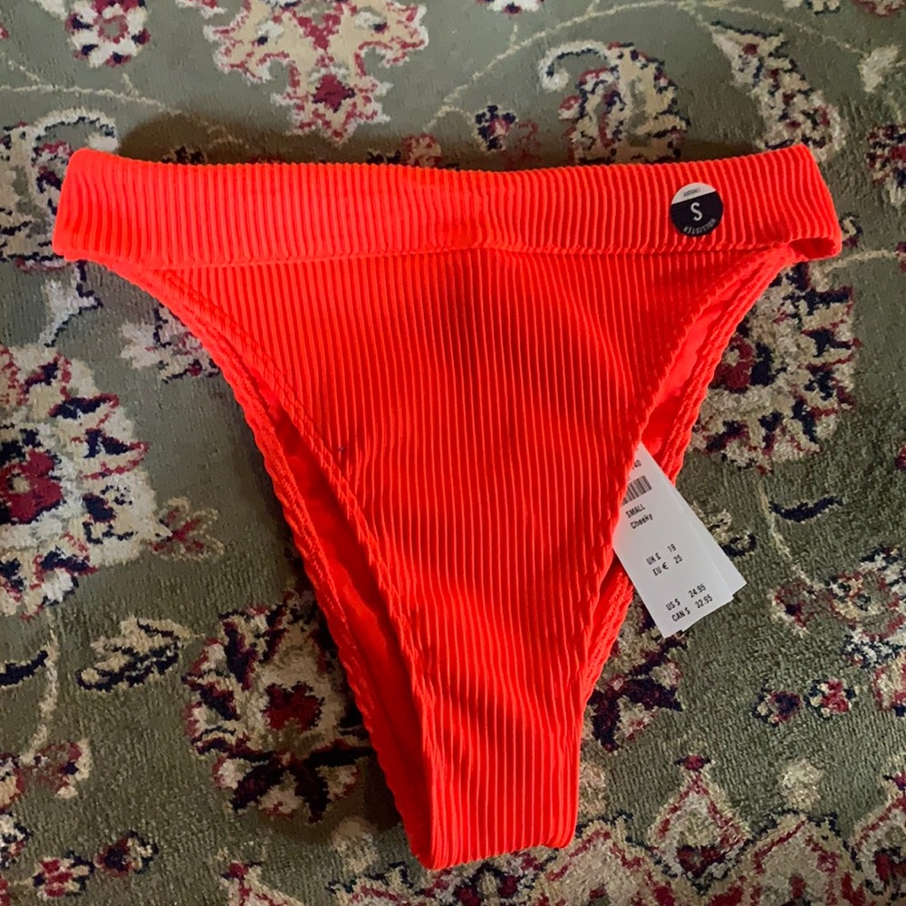 Coral orange high waist Hollister bikini bottom